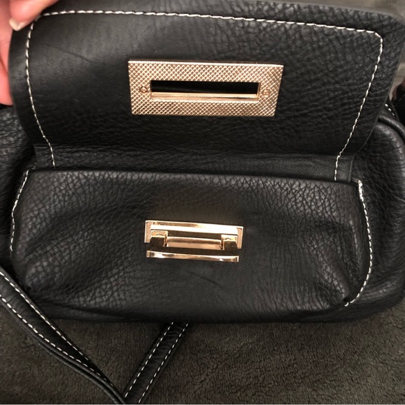 Satchel crossbody bag - gold hardware - Picture 9 of 12